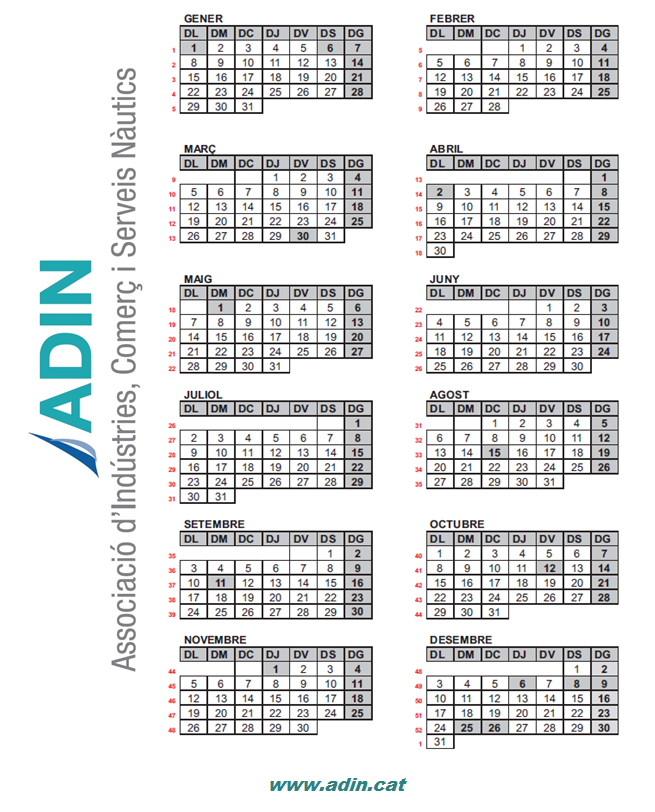 Calendari festius catalunya 2018
